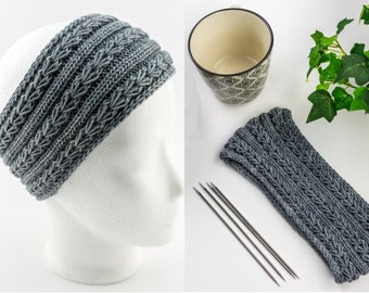 Easy Knitting pattern Headband Silver Wheat Band