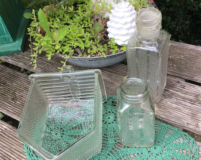 3 x alte GlasschütteSchüttePressglasVorratsglasKitchenalia | Etsy