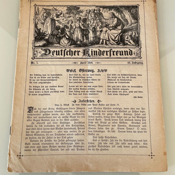 Antike Zeitschrift „ Deutscher Kinderfreundlich“ 1920