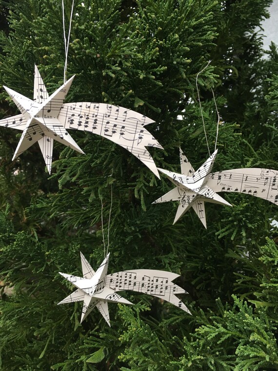 Christmas Shooting Star From Sheet Music Etsy