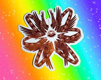 Biblically Accurate Angel | Red Foil Sticker