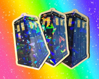 Doctor Who | TARDIS Police Box | Holographic Foil Sticker