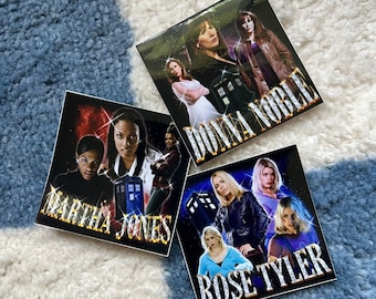 Doctor Who Companion Y2K Stickers | Rose Tyler | Martha Jones | Donna Noble
