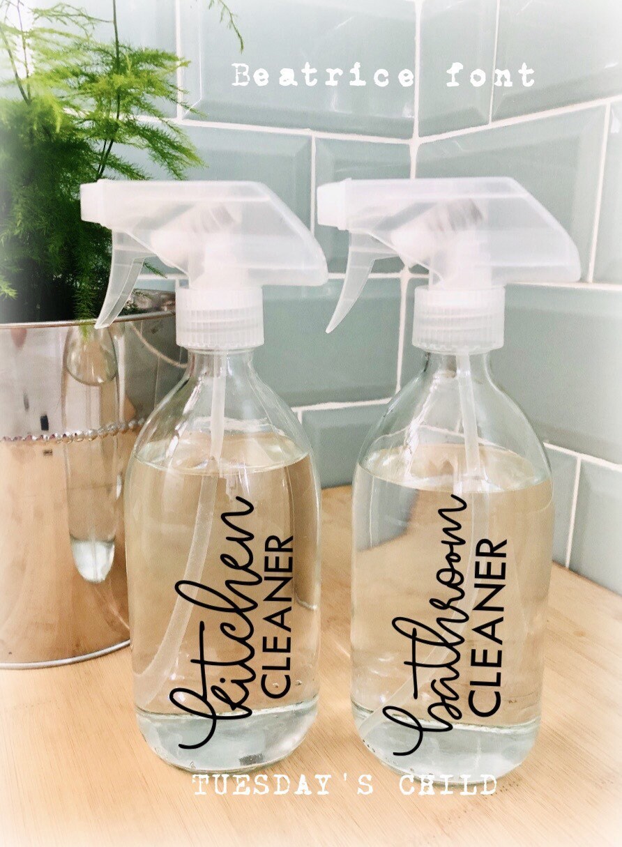 Vinyl cleaning stickers Natural cleaning bottle labels Etsy
