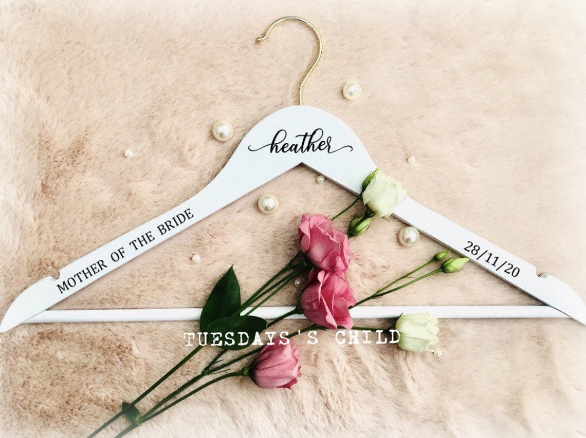 Custom Wedding hanger decals Personalised name labels Etsy