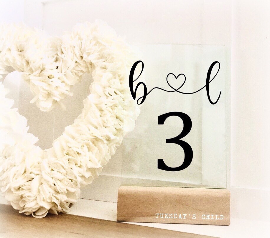 Table number decals wedding table decoration wedding signs Etsy