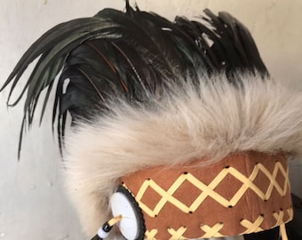 Headband made with natural rooster