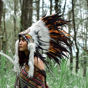Tocado nativo americano, unisex, para niños y adultos, tocado de estilo  indio, inspirado en Estados Unidos, tocado de plumas para fiesta de  disfraces