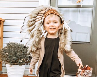Handmade Baby Swan Feather Headdress: Indian Replica Costume (9-18 Months)