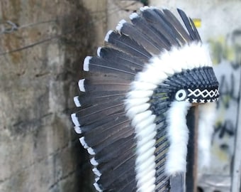 Long Indian Headdress Replica made with real turkey feathers