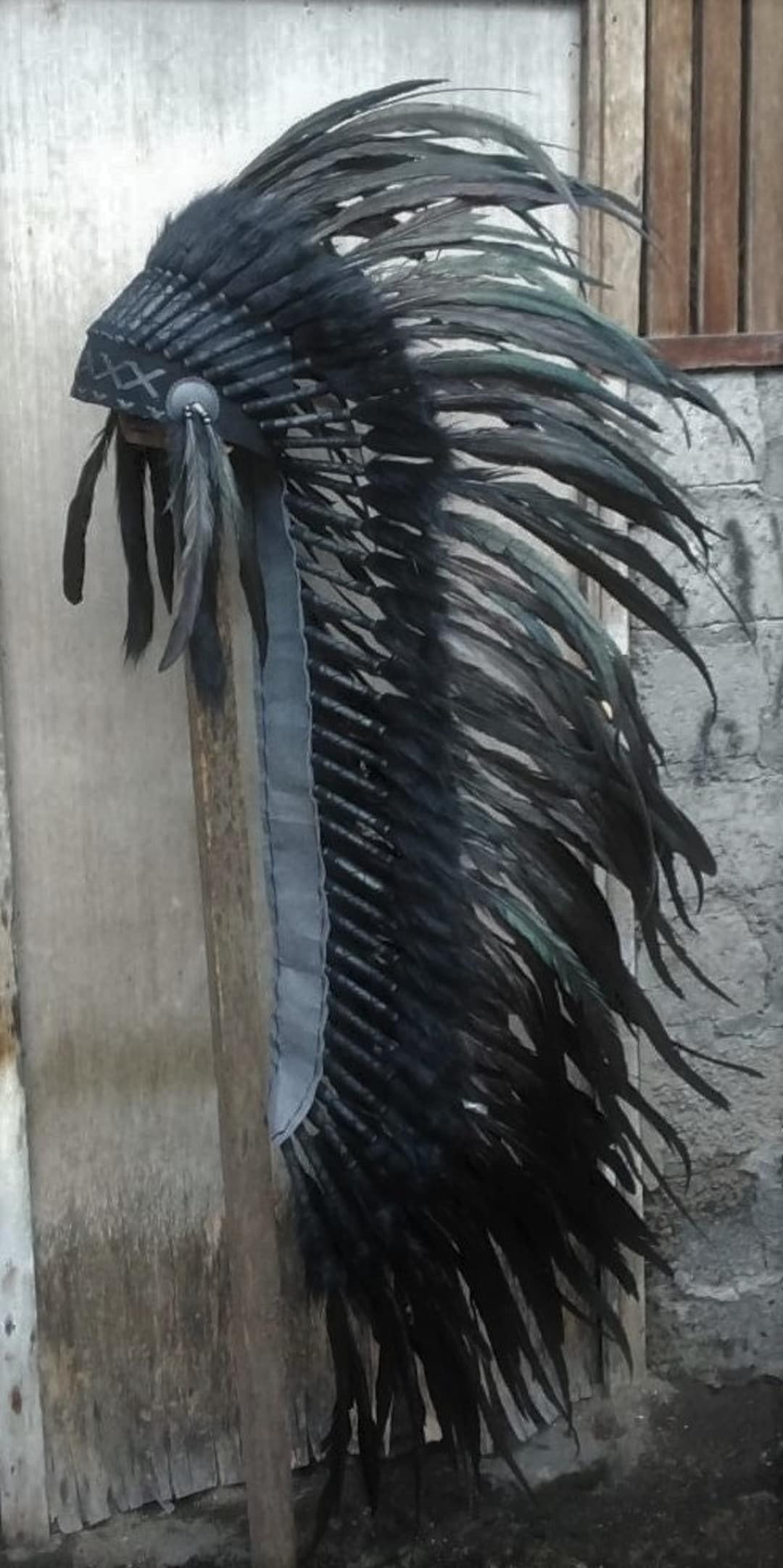 Medium Indian Headdress Replica Made With Full Red Rooster