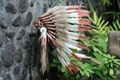 Baby 0 to 9 month 41 cm / 16.14 inch Indian Headdress Replica made with brown white and black swan feathers product logo