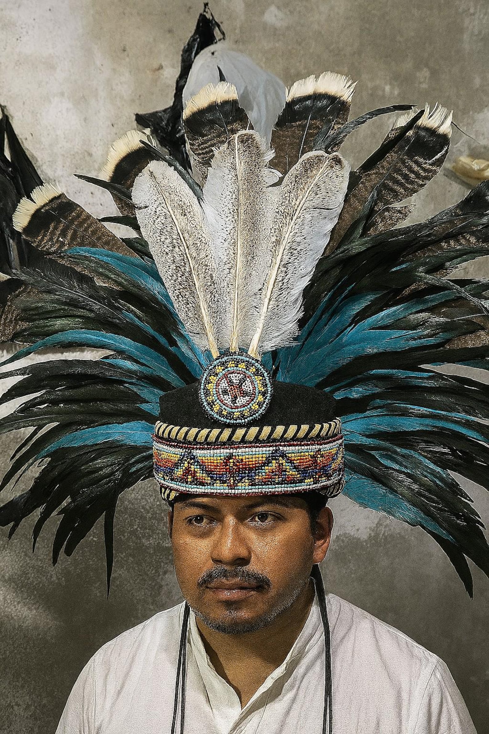 Aztec Chief Hat Aztec Feather Headdress – Handmade Tribal Warrior Costume Headpiece for ...