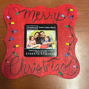 OOAK Christmas Picture Frame | Merry Christmas |  One of a kind | Hand Painted | Handmade