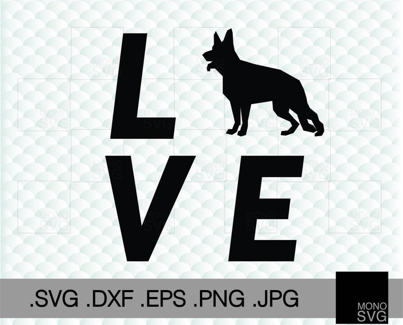 German Shepherd Svg Dog Svg German Shepherd Silhouette Dog Etsy