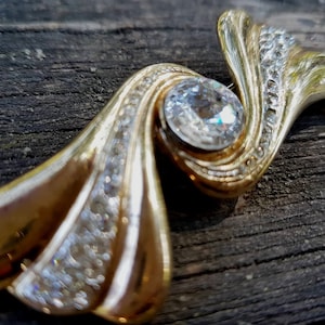 Large Strass Silver Vintage Bow-knot Brooch Italian jewelry