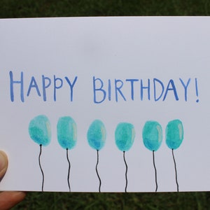 Geburtstagskarte / Aquarell / Ballons / Hand made