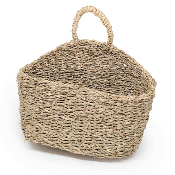 AnnLee Design Natural Seagrass wall hanging basket (Small, Seagrass)