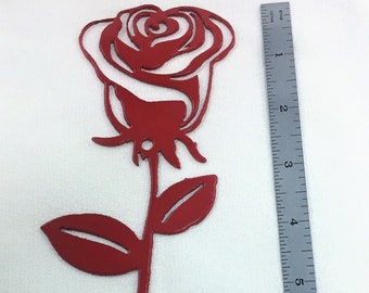 Single Rose Metal Wall Art