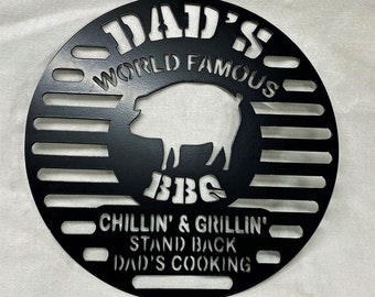 Dad's BBQ --- Metal Wall Art