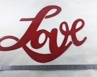 Love Cursive Metal Wall Art