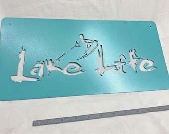 Lake Life - Skiing Metal Wall Art