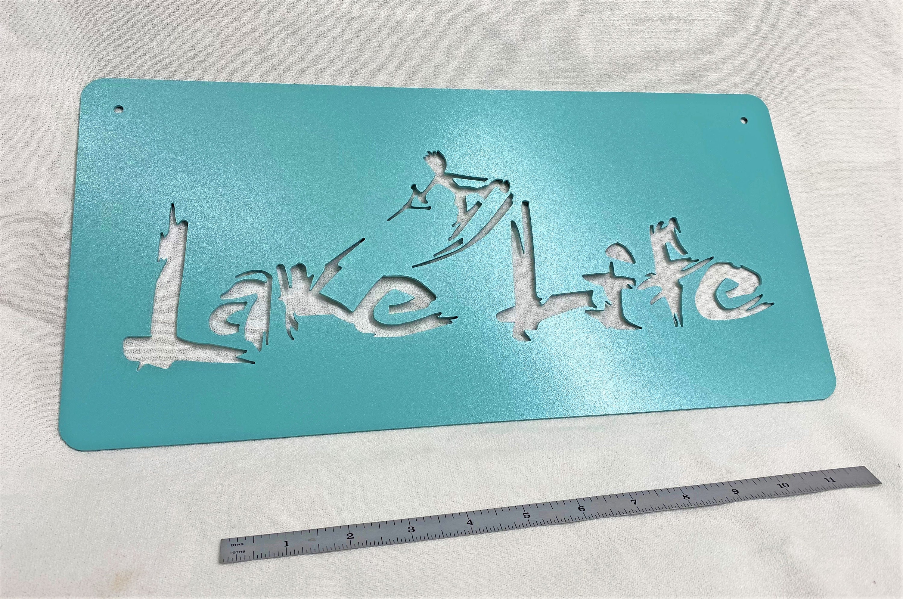 Lake Life Skiing Metal Wall Art Etsy UK
