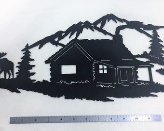 Cabin in the Woods Metal Wall Art