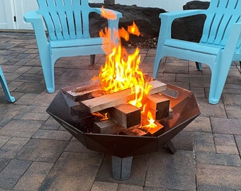 30" Dia. - Long Lasting Heavy Duty Fire Pit - Octagonal shape