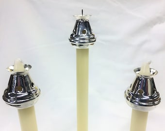 3/4" Nickel Plated/SIlver Brass Bove Style Candle Follower/Burner/Topper