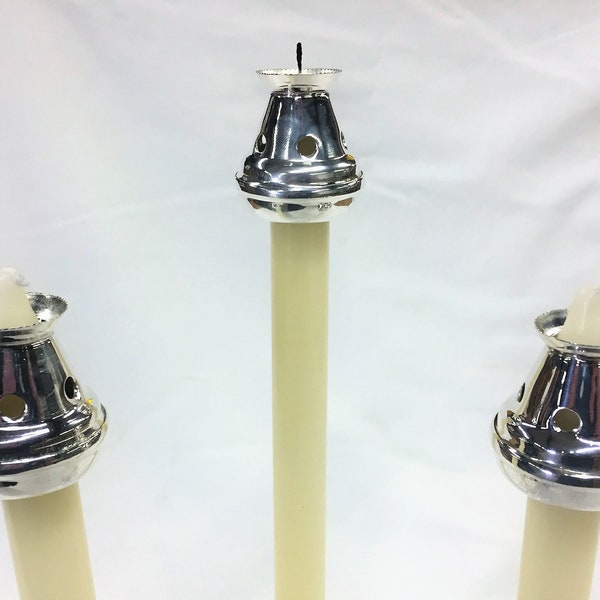 7/8" Nickel Plated/SIlver Brass Bove Style Candle Follower/Burner/Topper
