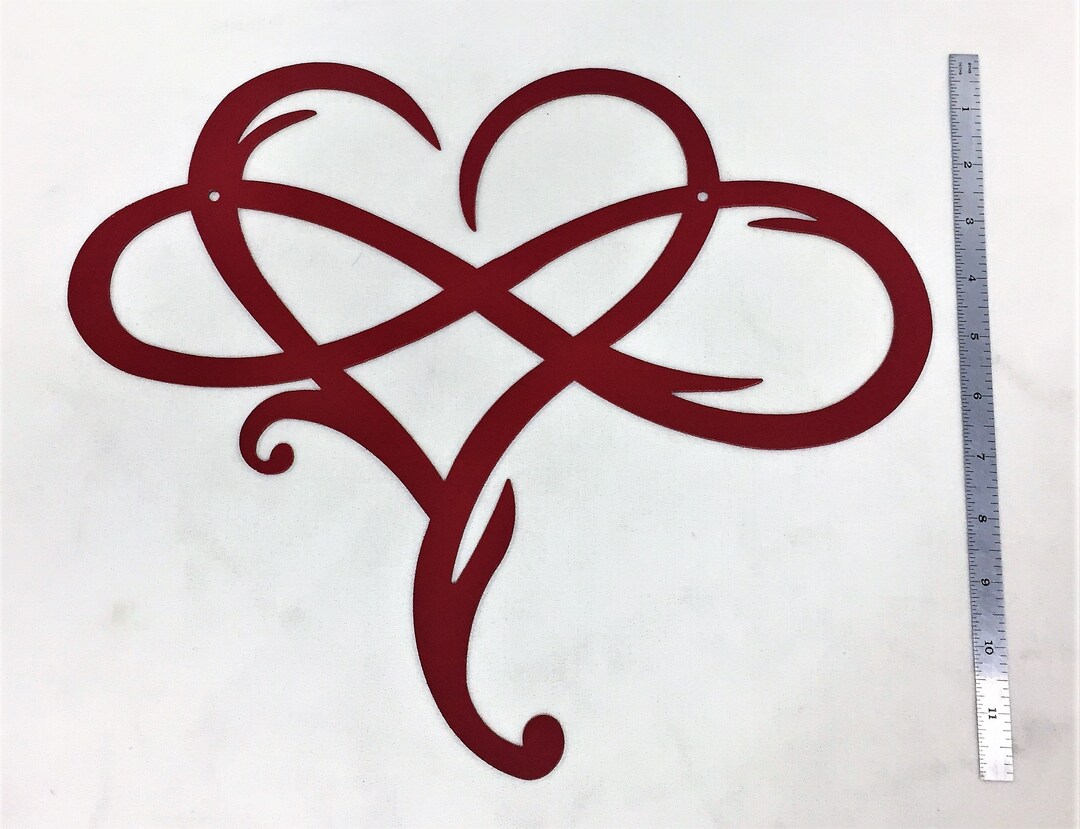 Infinity Heart Metal Wall Art Etsy