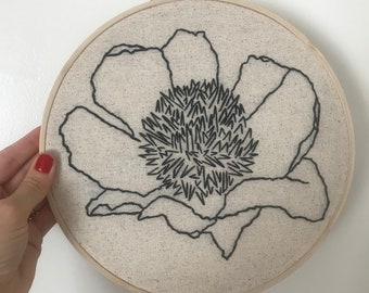 Floral Embroidery Hoop Art, Wall Art, Home Decor, Gift, Handmade