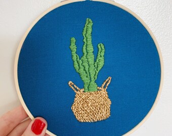 Plant Lady Embroidery Hoop