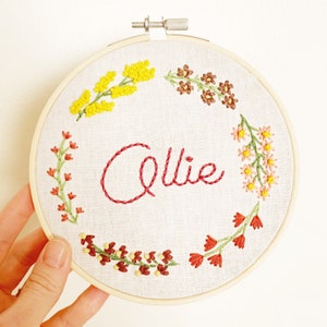 Custom Personalized Name/Phrase Embroidery Hoop