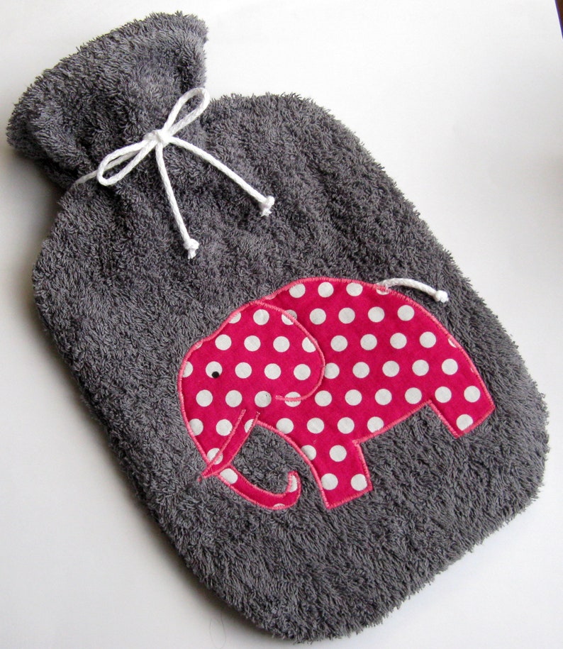 Terry Hot Water Bottle Cover Elephant Etsy