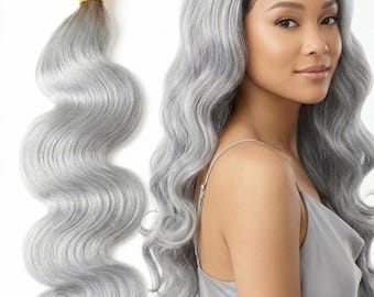 Extensiones de cabello humano ombré 1b/gris, extensiones de cabello humano gris ondulado, mechones de cabello humano gris plateado, paquetes de cabello humano, cabello gris para mujeres