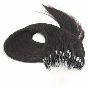 9A top quality 100% human hair silk straight micro beads real human hair extensions 100 strand sremy hair micro ring loop extensions