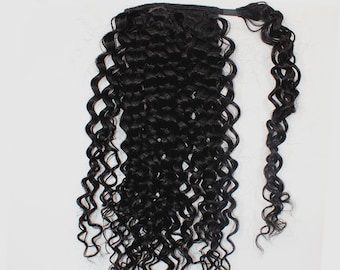 Extensiones de cola de caballo de cabello humano con clips en cabello Remy de alta calidad 9A, extensiones de cabello humano real, envoltura con cordón, fácil instalación.