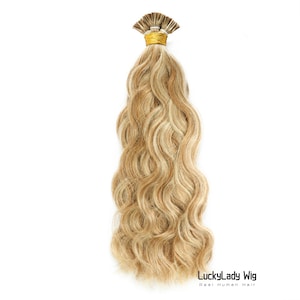 pianno I tip hair extensions highlight human hair balayage real human hair extension 100-160strand/bundle rainbow I tip hair extensions