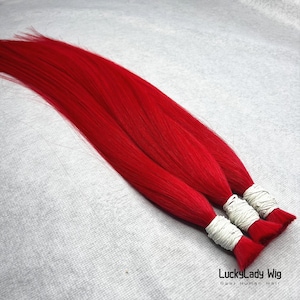 9A Topkwaliteit Remy-haar rood haar Echt Braziliaans haar voor vlechten rood Bulkhaar Menselijk haar Vlechthaar Steil haar Vlecht geen inslaghaar