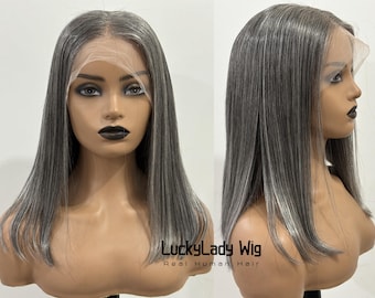 salt and pepper hair wigs grey frontal 13x4 lace wigs gray human hair wig front lace 13x6 wig baby hair glueless lace wigs for women