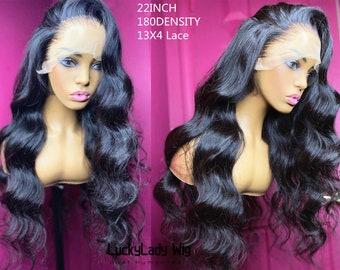 Peruka z falowanymi włosami z przodu 13x4 z koronką, włosy ludzkie, peruka z przodu 13x6 z koronką, peruka damska bez kleju, włosy typu baby hair, wybielone węzły dla kobiet