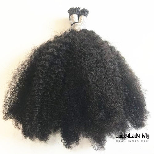 Kinky Curly I Tip Fusion Human Hair Extensions for Black Women Etsy