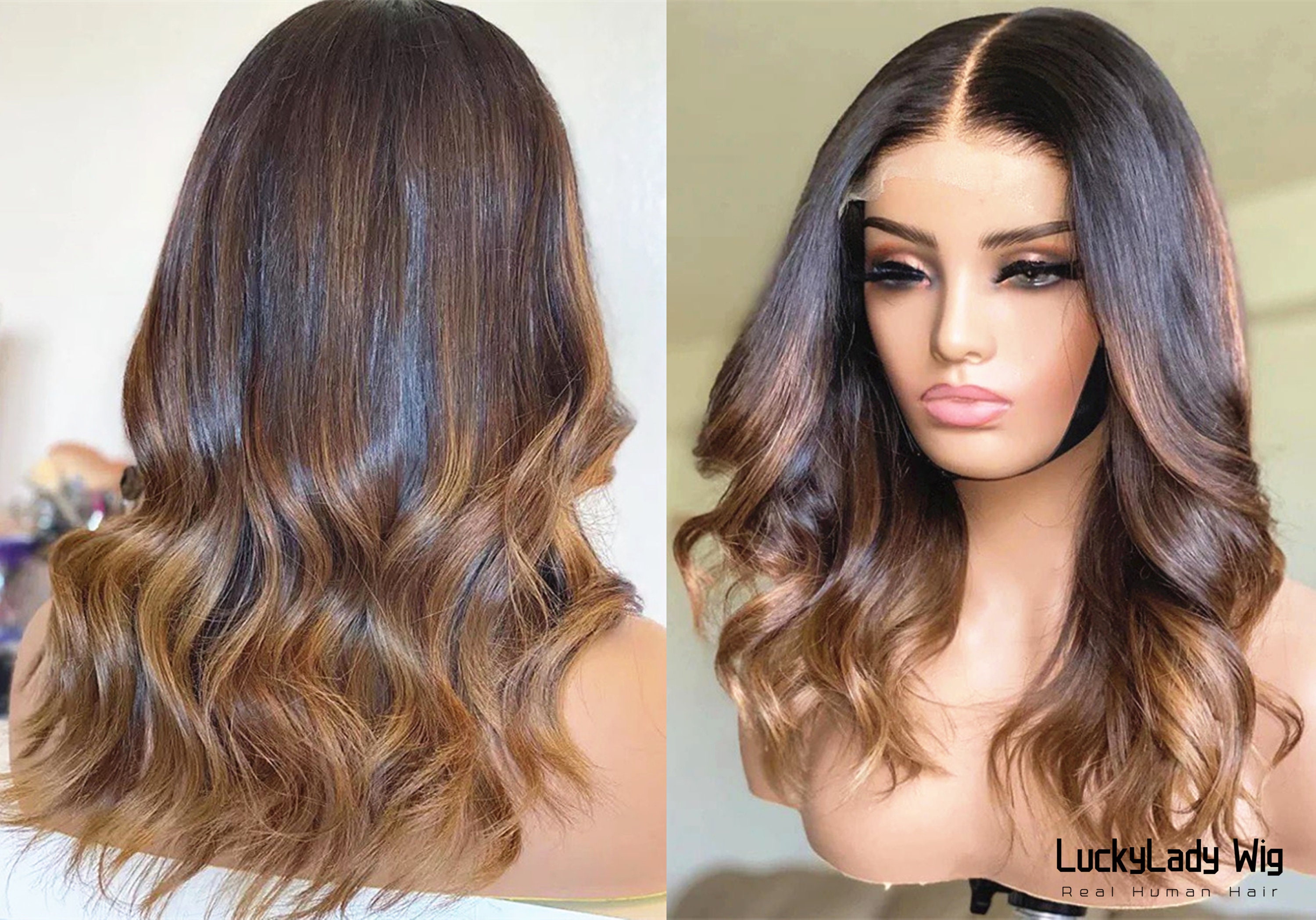 3 Toned Ombre Beauty Lacefront Wig 24-26 inches!! Amazon.com : Purple Ombre 13x4 HD Lace Front Wig Human Hair  main image 4