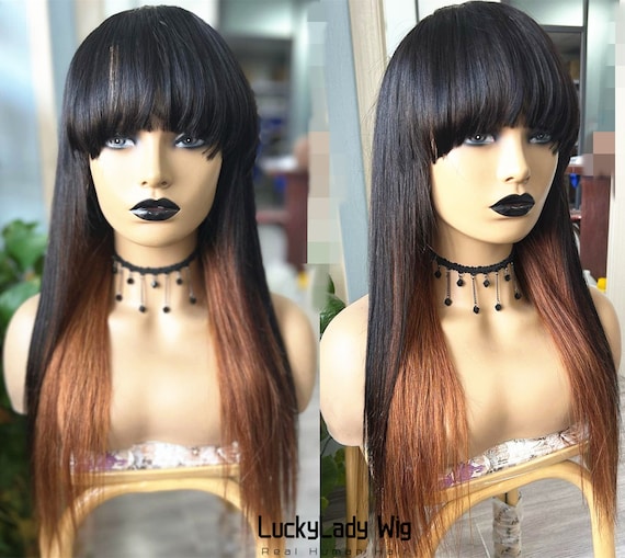 Ombre perruque de cheveux pleine perruque de cheveux tiss s avec