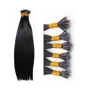 9A top quality 100% human hair silk straight nano ring hair extensions 100-200strands remy hair nano ring microbead hair extensions