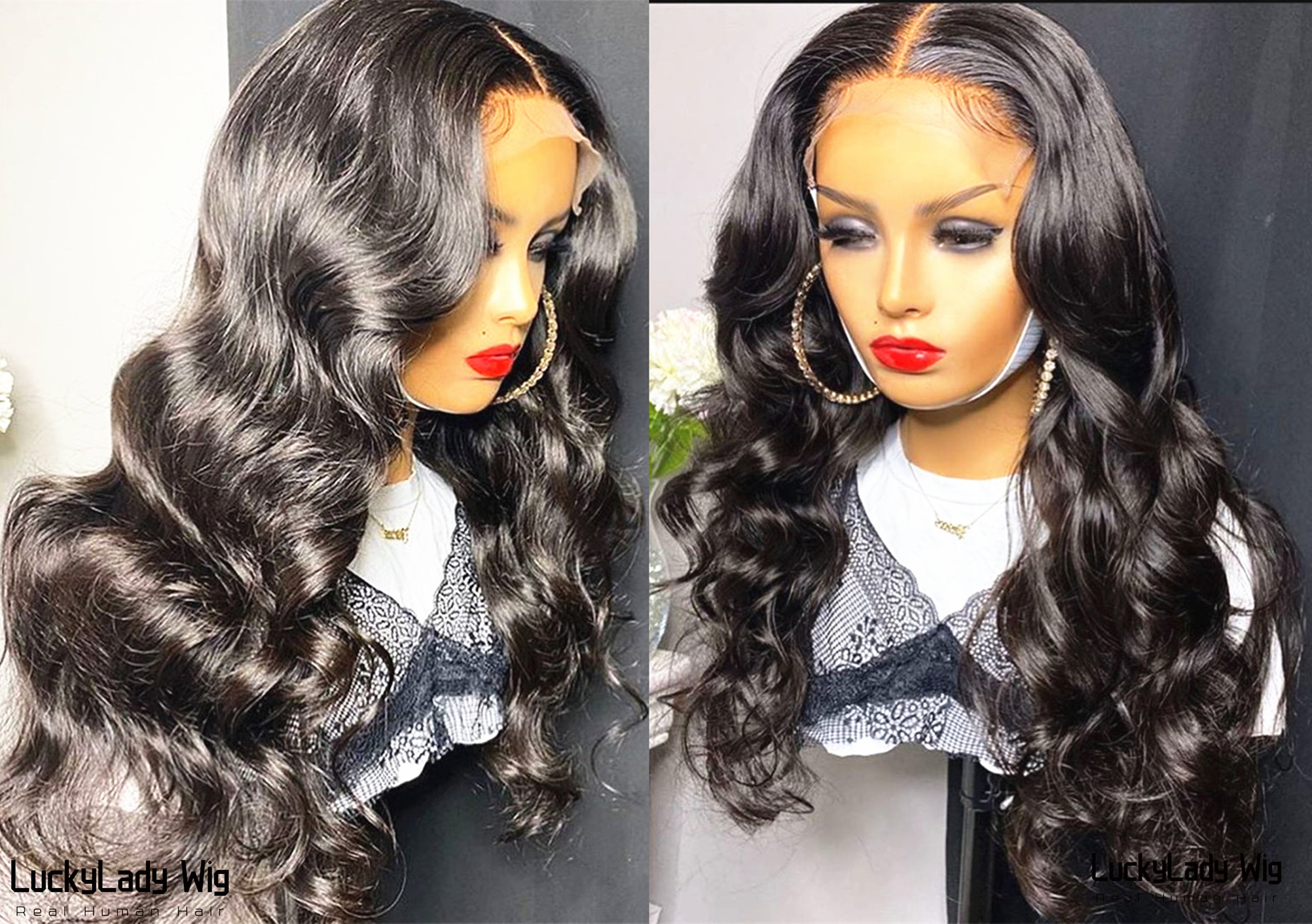 Pre-Plucked Hairline Undetectable 360 HD Lace Wigs Human Curly Wave  Hairstyles Brazilian Virgin Hair Lwigs162