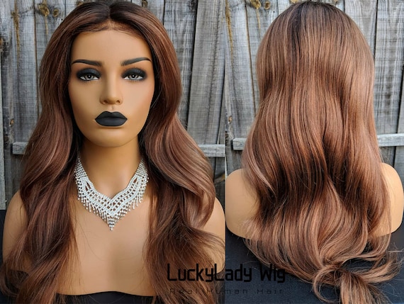 Brown Beauty Full Lace Wig inches 24-26 Amazon.com : FKFO 200% Density Chocolate Brown Human Hair  main image 3