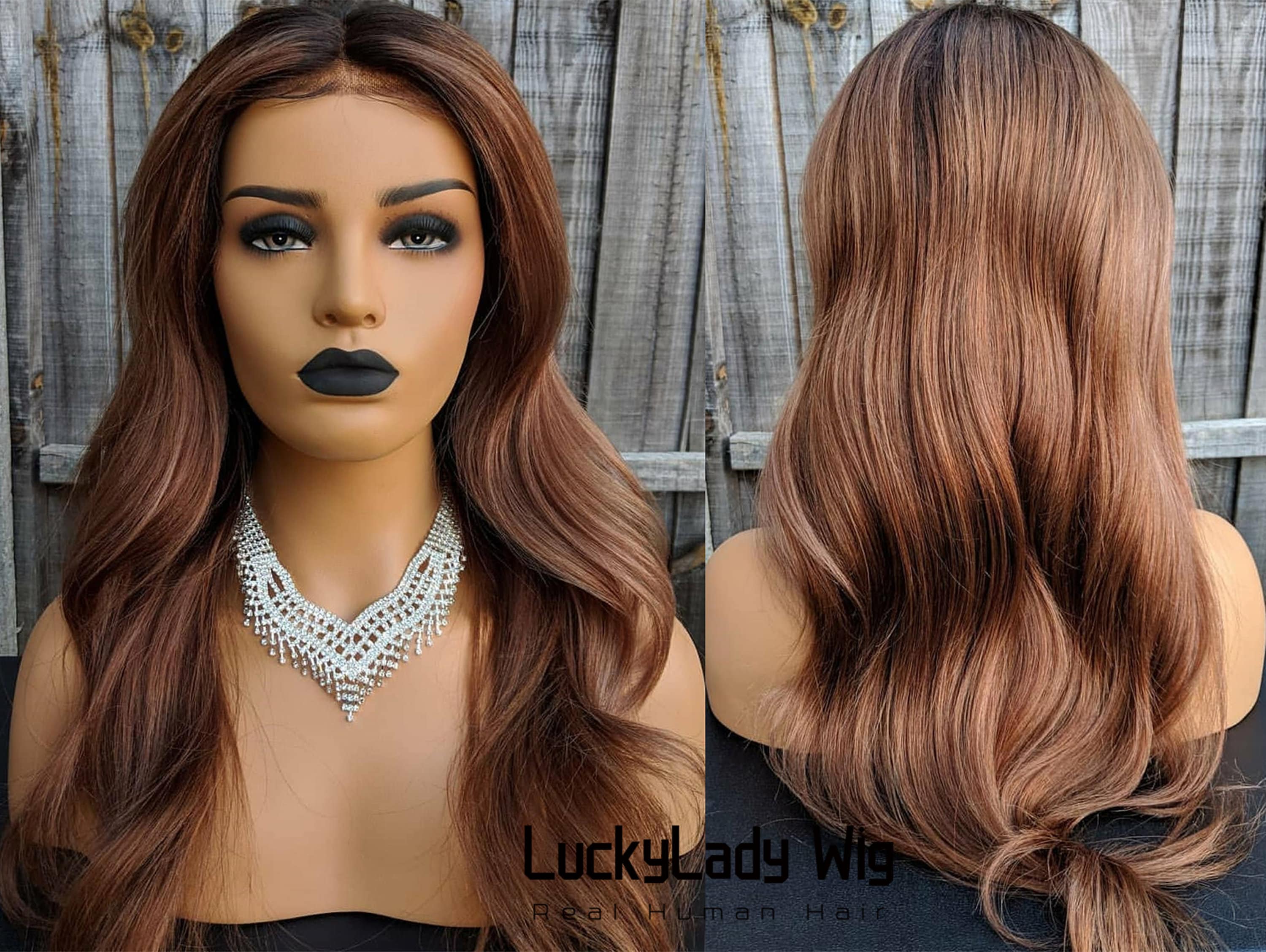Ombre Brown Wig 360 Lace Hair Wigs Frontal 13x4 Lace Wigs 